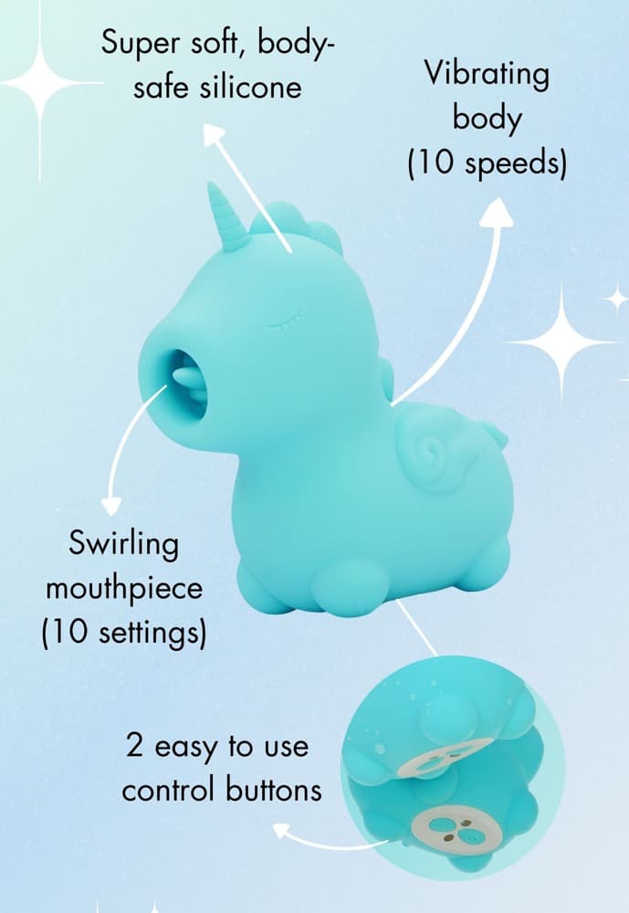 Auflegevibrator „Mount'n Peak“ im niedlichen Einhorn-Design