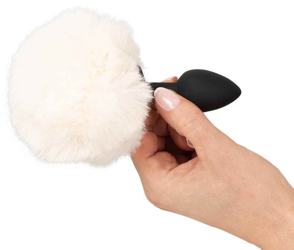 Analplug „fluffy tail size S“ mit Kunstfell-Puschel