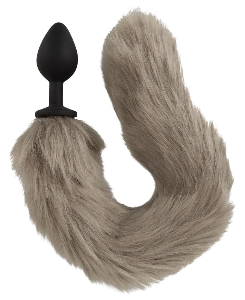 Analplug „fluffy tail“ mit langem Kunstfell-Schweif