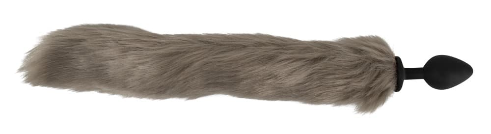 Analplug „fluffy tail“ mit langem Kunstfell-Schweif