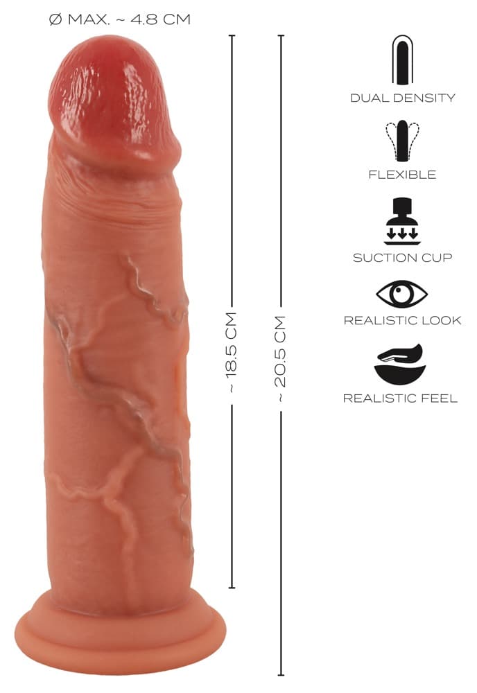 Naturdildo „Real Skin“ mit Saugfuß
