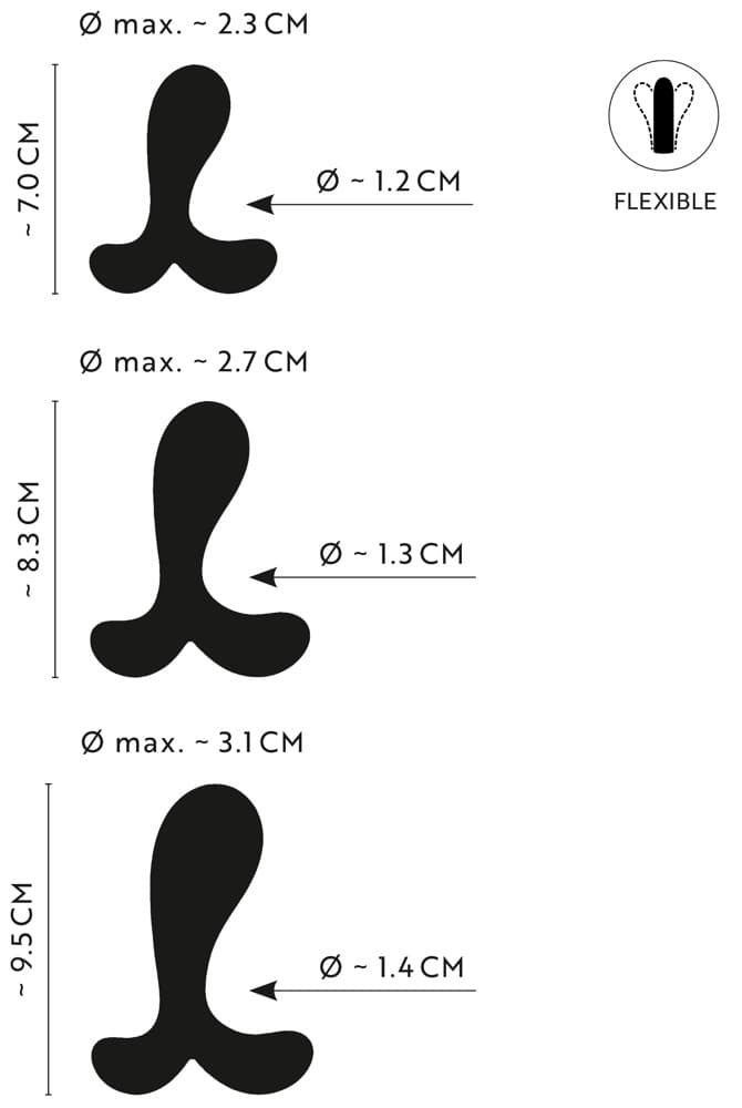 3-teiliges Analplug-Set