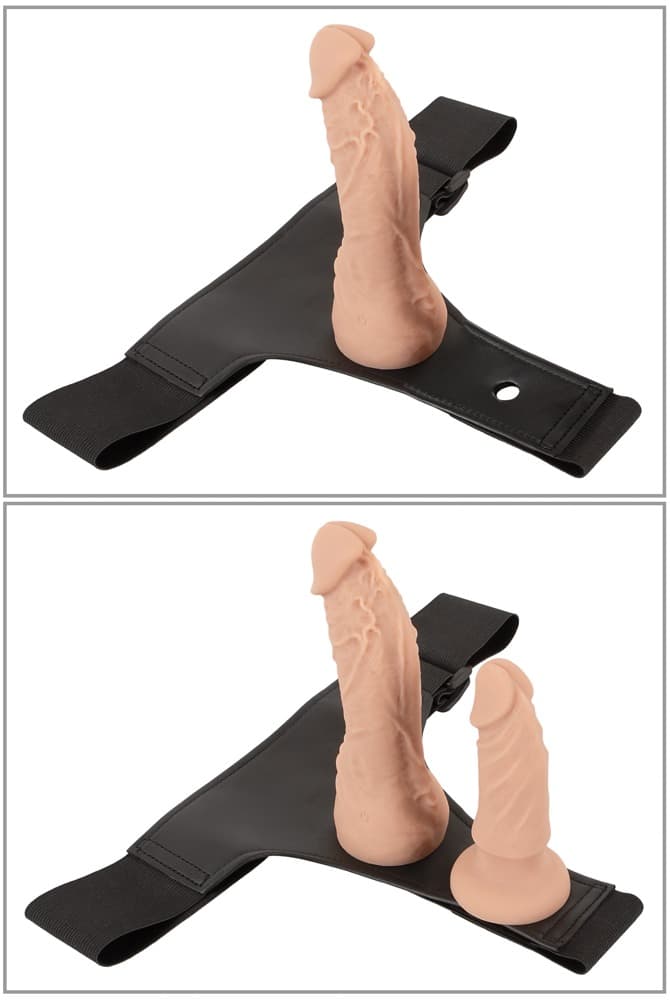 4-teiliges Strap-on-Set inklusive RC-Vibrator und 2 Dildos