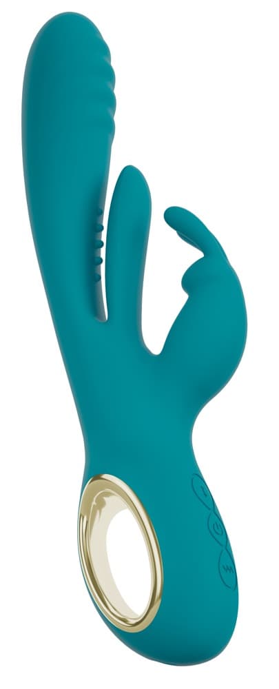 Rabbitvibrator mit Stoßfunktion und G-Punkt-Zunge
