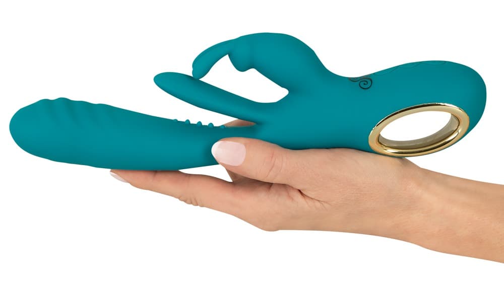 Rabbitvibrator mit Stoßfunktion und G-Punkt-Zunge