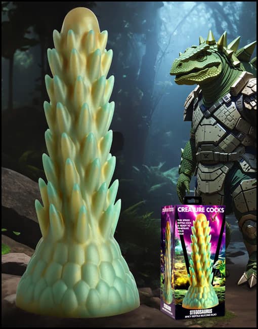 Creature Cocks Stegosaurus Spiky Reptile Silicone Dildo