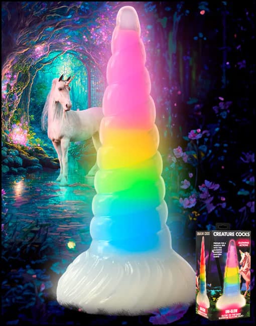 Creature Cocks Uni-Glow Glow-in-the-Dark Rainbow