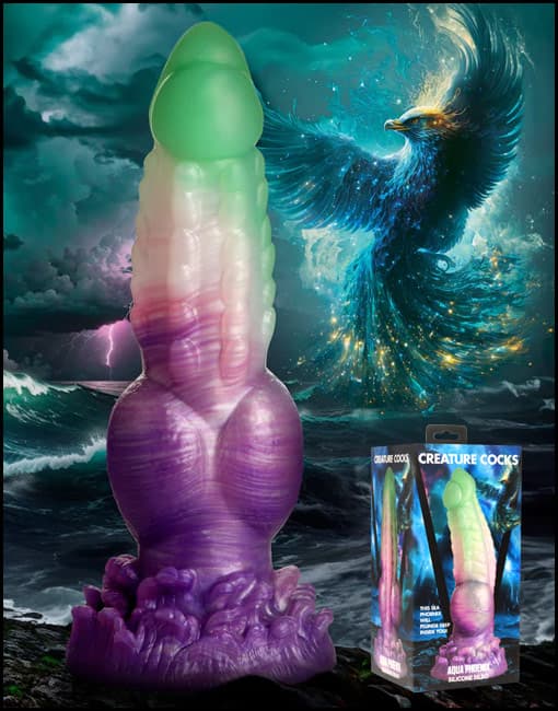 Creature Cocks Aqua Phoenix Silicone Dildo