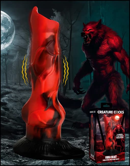 Creature Cocks Vibra Beast Vibrating Silicone Dildo