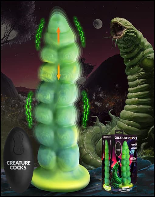 Creature Cocks Squirmer Thrusting & Vibrating Silicone Dildo