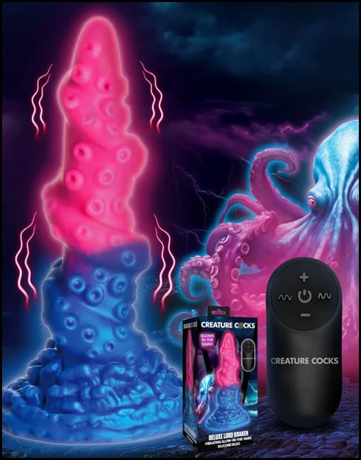 Creature Cocks Deluxe Lord Kraken Vibrating Glow-in-the-Dark