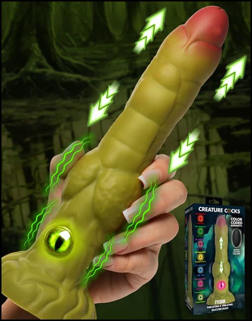 Creature Cocks Eyegor Thrusting & Vibrating Silicone Dildo