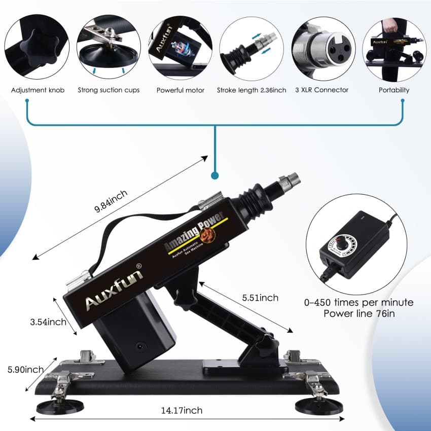 Auxfun Basic Automatic Thrusting 3XLR Sex Machine with Multi-Speed Adjustment Function