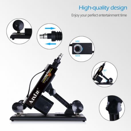 Auxfun Sex Machine Love Machine, Auto Thruting Dildo with 3 XLR Connector with 7 Attahcments