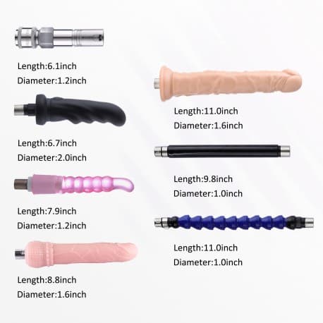 Auxfun Sex Machine Love Machine, Auto Thruting Dildo with 3 XLR Connector with 7 Attahcments