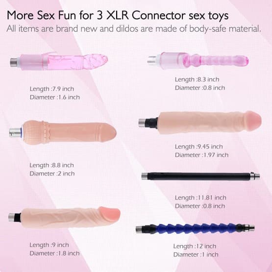 Sex Machine with 7 Attacments 3XLR Machines Connector for Couple Adult Toy