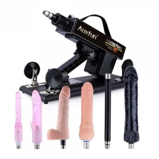 Discount Auxfun Basic Sex Machine Bundle for Women with 5 Dildos